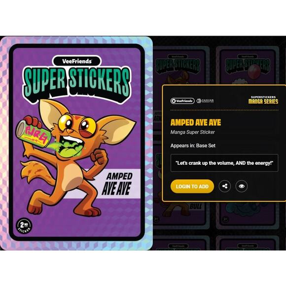 SEE PHOTOS Veefriends Road to Veecon Amped Aye Aye Green Ice Sticker + Core Pin - Picture 11 of 11